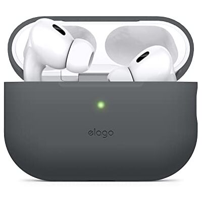 elago Coque en Silicone pour AirPods Pro 2 LED Avant Visible, Compatible avec la Charge sans Fil (Gris Foncé) elago Coque en Silicone pour AirPods Pro 2 LED Avant Visible, Compatible avec la Charge sans Fil (Gris Foncé)