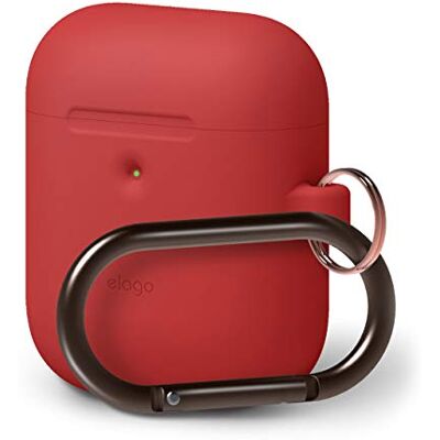 elago A2 AirPods Étui en Silicone Compatible aven Apple AirPods 2 avec Boîtier de Charge sans Fil (2019) Témoin LED Visible, Supporte la Charge sans Fil, Anti-Rayures (avec Mousqueton, Rouge) elago A2 AirPods Étui en Silicone Compatible aven Apple AirPods 2 avec Boîtier de Charge sans Fil (2019) Témoin LED Visible, Supporte la Charge sans Fil, Anti-Rayures (avec Mousqueton, Rouge)