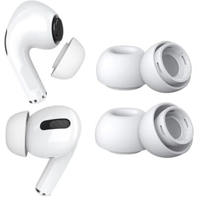 MMOBIEL 2 Paires Embouts de Rechange pour AirPods Pro Gen 1&2 par Embouts Auriculaires Silicones en Trou Réduction Bruit, Boîte Rangement Portable et Adaptable à le Boîtier Chargeur – 1xM 1xL, Blanc MMOBIEL 2 Paires Embouts de Rechange pour AirPods Pro Gen 1&2 par Embouts Auriculaires Silicones en Trou Réduction Bruit, Boîte Rangement Portable et Adaptable à le Boîtier Chargeur – 1xM 1xL, Blanc