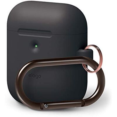 elago A2 AirPods Étui en Silicone Compatible aven Apple AirPods 2 avec Boîtier de Charge sans Fil (2019) Témoin LED Visible, Supporte la Charge sans Fil, Anti-Rayures (avec Mousqueton, Noir) elago A2 AirPods Étui en Silicone Compatible aven Apple AirPods 2 avec Boîtier de Charge sans Fil (2019) Témoin LED Visible, Supporte la Charge sans Fil, Anti-Rayures (avec Mousqueton, Noir)