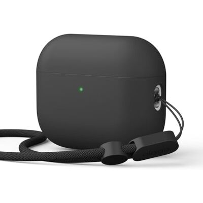 elago Coque Hybride Liquide avec Mousqueton pour AirPods Pro 3 Protection Triple Couche, Cordon Inclus, Charge sans Fil, Résistant aux Chocs (Noir) elago Coque Hybride Liquide avec Mousqueton pour AirPods Pro 3 Protection Triple Couche, Cordon Inclus, Charge sans Fil, Résistant aux Chocs (Noir)