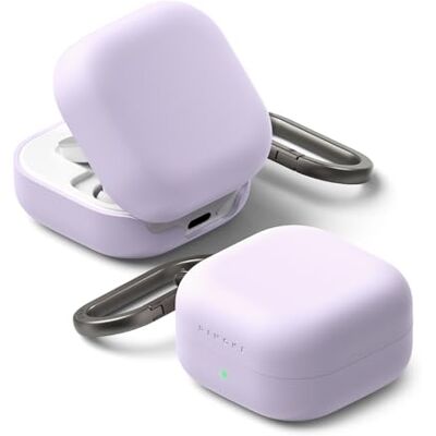 Ringke Silicone Coque pour Samsung Galaxy Buds 4 Pro/Galaxy Buds 4 Étui en Silicone Liquide Antichoc Ultra Fin avec Mousqueton Chromé Protection Ultra Fine Souple Bumper Durable Light Purple Ringke Silicone Coque pour Samsung Galaxy Buds 4 Pro/Galaxy Buds 4 Étui en Silicone Liquide Antichoc Ultra Fin avec Mousqueton Chromé Protection Ultra Fine Souple Bumper Durable Light Purple