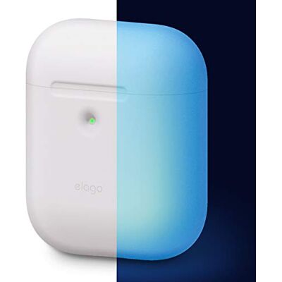 elago A2 AirPods Étui en Silicone Compatible aven Apple AirPods 2 avec Boîtier de Charge Sans Fil Témoin LED Visible, Supporte la Charge Sans Fil, Anti-Rayures (sans Mousqueton, Bleu Phosphorescent) elago A2 AirPods Étui en Silicone Compatible aven Apple AirPods 2 avec Boîtier de Charge Sans Fil Témoin LED Visible, Supporte la Charge Sans Fil, Anti-Rayures (sans Mousqueton, Bleu Phosphorescent)