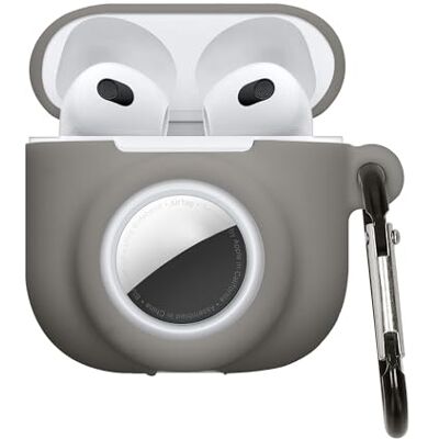 kwmobile Coque Compatible avec Apple Airpods 4 Coque Coque pour Écouteurs sans Fil en Silicone avec Support pour AirTag et Mousqueton gris kwmobile Coque Compatible avec Apple Airpods 4 Coque Coque pour Écouteurs sans Fil en Silicone avec Support pour AirTag et Mousqueton gris