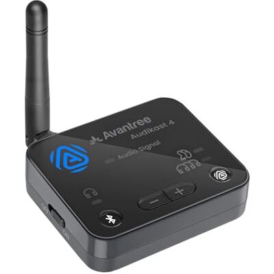 Avantree Audikast 4 – Émetteur TV Auracast & Bluetooth 5.4 2-en-1 pour Casques Et Appareils D’Écoute Personnels Sélectionnés, aptX Adaptive & HD, Sorties Optique/AUX, Évolutif Et MàJ Avantree Audikast 4 – Émetteur TV Auracast & Bluetooth 5.4 2-en-1 pour Casques Et Appareils D’Écoute Personnels Sélectionnés, aptX Adaptive & HD, Sorties Optique/AUX, Évolutif Et MàJ