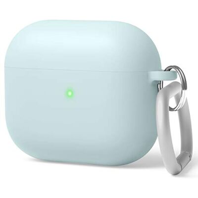 elago Coque Hybride Liquide avec Porte-Clés pour AirPods 3 Protection Triple Couche, Porte-Clés Inclus, Charge sans Fil, Résistant aux Chocs (Menthe) elago Coque Hybride Liquide avec Porte-Clés pour AirPods 3 Protection Triple Couche, Porte-Clés Inclus, Charge sans Fil, Résistant aux Chocs (Menthe)
