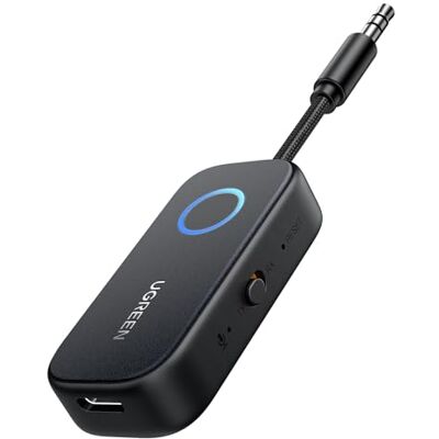 UGREEN AptX Bluetooth 5.3 Émetteur Récepteur 2 en 1 Bluetooth Jack TX RX 2 en 1 pour Voiture Avion Prise Jack 3.5 mm 28h d'autonomie pour Casque Écouteur Avion Enceinte Haut-Parleur UGREEN AptX Bluetooth 5.3 Émetteur Récepteur 2 en 1 Bluetooth Jack TX RX 2 en 1 pour Voiture Avion Prise Jack 3.5 mm 28h d'autonomie pour Casque Écouteur Avion Enceinte Haut-Parleur