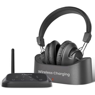 Avantree HT5009 Plus – Casque TV sans fil pour téléviseurs avec sortie audio optique ou AUX, voix claire et amplification du volume, confort circum-aural, autonomie 60 h, station de charge incluse Avantree HT5009 Plus – Casque TV sans fil pour téléviseurs avec sortie audio optique ou AUX, voix claire et amplification du volume, confort circum-aural, autonomie 60 h, station de charge incluse