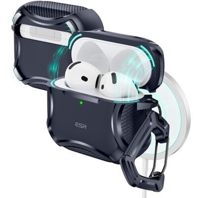 ESR Coque pour AirPods 4, chargement sans fil, protection contre les chutes, bleu ESR Coque pour AirPods 4, chargement sans fil, protection contre les chutes, bleu