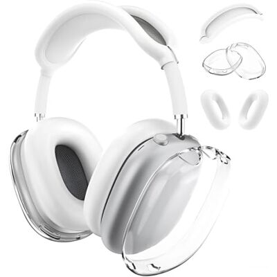 MMOBIEL Coque en Silicone pour AirPods Max Écouters par – Housses TPU souple pour les Coupelles d’Oreille, Housse Silicone pour les Oreillettes et l’Arceau Anti-rayures Coque de Protection Blanc MMOBIEL Coque en Silicone pour AirPods Max Écouters par – Housses TPU souple pour les Coupelles d’Oreille, Housse Silicone pour les Oreillettes et l’Arceau Anti-rayures Coque de Protection Blanc