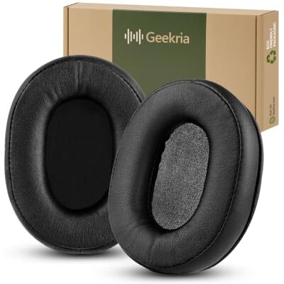 GEEKRIA Coussinets de rechange QuickFit pour casques Audio Technica ATH-M50X, M50XBT, M50xBT2, M50, M40X, M30, M20, AR5BT, avec guide vidéo (noir) GEEKRIA Coussinets de rechange QuickFit pour casques Audio Technica ATH-M50X, M50XBT, M50xBT2, M50, M40X, M30, M20, AR5BT, avec guide vidéo (noir)