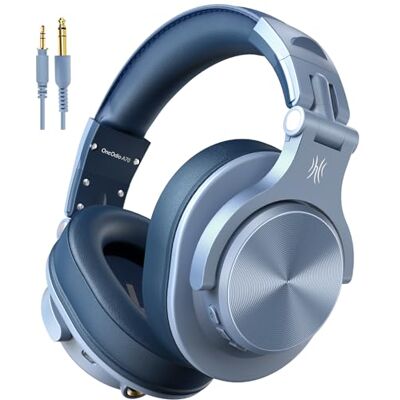 OneOdio A70 Casque audio Bluetooth supra-auriculaire pliable sans fil et filaire avec microphone, casque de mixage professionnel pour PC/téléphone, bleu OneOdio A70 Casque audio Bluetooth supra-auriculaire pliable sans fil et filaire avec microphone, casque de mixage professionnel pour PC/téléphone, bleu