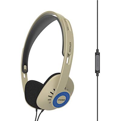 Koss KPH30iRB Casque supra-auriculaire avec microphone intégré et télécommande tactile, design profil D, filaire avec prise 3,5 mm, beige Koss KPH30iRB Casque supra-auriculaire avec microphone intégré et télécommande tactile, design profil D, filaire avec prise 3,5 mm, beige