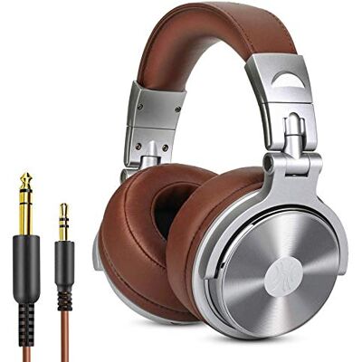 OneOdio Casque DJ avec Micro et Adaptateur pour Casque d'écoute stéréo 6,3 mm et 3,5 mm, boîtier Rotatif à 90 ° et unité de Pilote en Cuir… OneOdio Casque DJ avec Micro et Adaptateur pour Casque d'écoute stéréo 6,3 mm et 3,5 mm, boîtier Rotatif à 90 ° et unité de Pilote en Cuir…