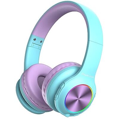 PowerLocus Casque Bluetooth supra-auriculaire pour enfants, lumières LED, 74/85/94 dB, limitation de volume sécurisée, micro SD/TF, pliable avec stéréo Hi-Fi, microphone intégré pour école/tablette PowerLocus Casque Bluetooth supra-auriculaire pour enfants, lumières LED, 74/85/94 dB, limitation de volume sécurisée, micro SD/TF, pliable avec stéréo Hi-Fi, microphone intégré pour école/tablette