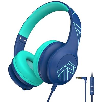 PowerLocus Casque filaire pour enfants avec microphone, limite de volume sûre de 85/94 dB, au-dessus de l'oreille, prise jack 3,5 mm, fonction de partage de musique, casque pliable pour enfants, pour PowerLocus Casque filaire pour enfants avec microphone, limite de volume sûre de 85/94 dB, au-dessus de l'oreille, prise jack 3,5 mm, fonction de partage de musique, casque pliable pour enfants, pour