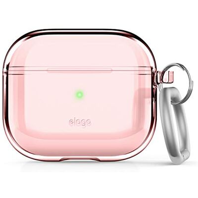 elago Coque Transparente avec Porte-Clés pour AirPods 3 Ruban Gel Inclus, Jaunissement Réduit, Transparent Protection, Compatible avec la Charge sans Fil (Joli Rose) elago Coque Transparente avec Porte-Clés pour AirPods 3 Ruban Gel Inclus, Jaunissement Réduit, Transparent Protection, Compatible avec la Charge sans Fil (Joli Rose)
