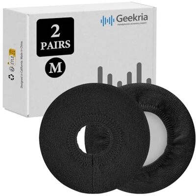 GEEKRIA 2 paires de couvre-oreille tricotés, M noirs, 8-11 cm Lavables en machine, port pour câble, protection contre sueur, huile et saleté, SGS, pour Sony, Bose et Beats GEEKRIA 2 paires de couvre-oreille tricotés, M noirs, 8-11 cm Lavables en machine, port pour câble, protection contre sueur, huile et saleté, SGS, pour Sony, Bose et Beats