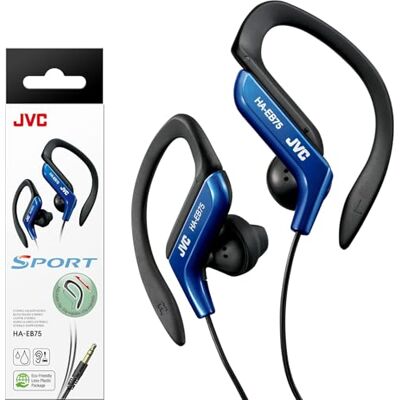 JVC Casque Filaire à Clip d’Oreille – Léger et Confortable avec Clip Auriculaire. Résistant aux Éclaboussures et à l’Eau – Son Puissant avec Renforcement des Basses – HA-EB75-A (Bleu) JVC Casque Filaire à Clip d’Oreille – Léger et Confortable avec Clip Auriculaire. Résistant aux Éclaboussures et à l’Eau – Son Puissant avec Renforcement des Basses – HA-EB75-A (Bleu)