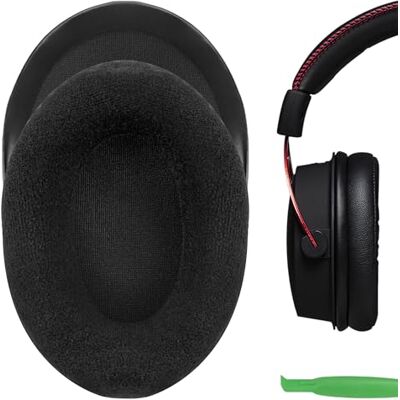 GEEKRIA Coussinets de rechange confortables en velours pour casque de jeu Kingston HyperX Cloud II (noir) GEEKRIA Coussinets de rechange confortables en velours pour casque de jeu Kingston HyperX Cloud II (noir)