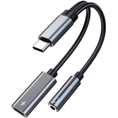MMOBIEL Adaptateur Casque et Chargeur USB-C vers 3.5mm par -32 Bit / 60W 2-in-1 Splitter Type-C vers Mic Audio Jack Adaptateur avec Charge Rapide pour iPhone 17 16 15, iPad Air/Pro, Galaxy S26 S25 S24 MMOBIEL Adaptateur Casque et Chargeur USB-C vers 3.5mm par -32 Bit / 60W 2-in-1 Splitter Type-C vers Mic Audio Jack Adaptateur avec Charge Rapide pour iPhone 17 16 15, iPad Air/Pro, Galaxy S26 S25 S24