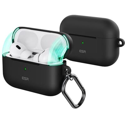 ESR Coque pour AirPods Pro 2 (2023/2022/2019), compatible avec AirPods Pro 2/1 (câble USB-C/Lightning), couvercle à verrouillage magnétique, protection complète contre les chutes, mince et légère ESR Coque pour AirPods Pro 2 (2023/2022/2019), compatible avec AirPods Pro 2/1 (câble USB-C/Lightning), couvercle à verrouillage magnétique, protection complète contre les chutes, mince et légère