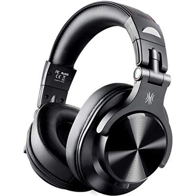 OneOdio Casque Bluetooth sans Fil BT5.2 avec 72 Heures A70, Réduction de Bruit CVC 8.0, 3 Câbles, Léger Confortable, Pliable, Partage de Musique, Compatible Téléphone, DJ, Piano, Guitare (Noir) OneOdio Casque Bluetooth sans Fil BT5.2 avec 72 Heures A70, Réduction de Bruit CVC 8.0, 3 Câbles, Léger Confortable, Pliable, Partage de Musique, Compatible Téléphone, DJ, Piano, Guitare (Noir)