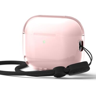 elago Coque Transparente avec Mousqueton pour AirPods Pro 3 Cordon Inclus, Sangle Incluse, Jaunissement Réduit, Antichoc, Protection Complète (Joli Rose) elago Coque Transparente avec Mousqueton pour AirPods Pro 3 Cordon Inclus, Sangle Incluse, Jaunissement Réduit, Antichoc, Protection Complète (Joli Rose)