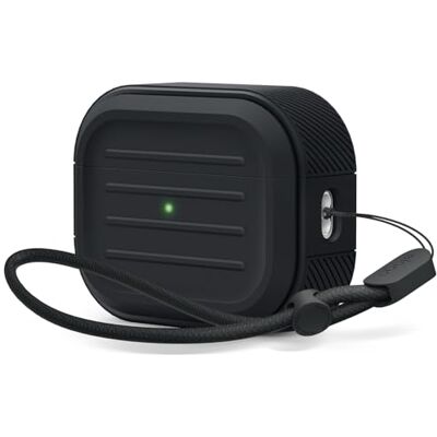 elago Coque Armor avec Cordon pour AirPods Pro 2 Cordon Inclus, Compatible avec la Charge sans Fil, Résistant aux Chocs, Protection Complète (Noir) elago Coque Armor avec Cordon pour AirPods Pro 2 Cordon Inclus, Compatible avec la Charge sans Fil, Résistant aux Chocs, Protection Complète (Noir)