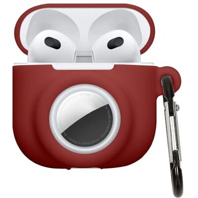 kwmobile Coque Compatible avec Apple Airpods 4 Coque pour Écouteurs sans Fil en Silicone avec Support pour AirTag et Mousqueton bordeaux kwmobile Coque Compatible avec Apple Airpods 4 Coque pour Écouteurs sans Fil en Silicone avec Support pour AirTag et Mousqueton bordeaux