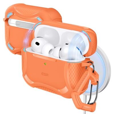 ESR Coque pour AirPods Pro 3 (2025), compatible avec Airpods Pro 3 (câble USB-C), couvercle magnétique, compatible MagSafe, puissante protection contre les chutes, série Cyber, orange ESR Coque pour AirPods Pro 3 (2025), compatible avec Airpods Pro 3 (câble USB-C), couvercle magnétique, compatible MagSafe, puissante protection contre les chutes, série Cyber, orange