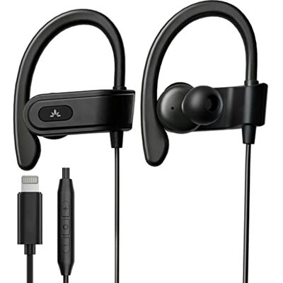 Avantree L171 Écouteurs filaires Lightning avec micro et contrôle du volume, Compatibles iPhone 11-14, Certifiés MFi avec crochet d’oreille pour course & sport Avantree L171 Écouteurs filaires Lightning avec micro et contrôle du volume, Compatibles iPhone 11-14, Certifiés MFi avec crochet d’oreille pour course & sport