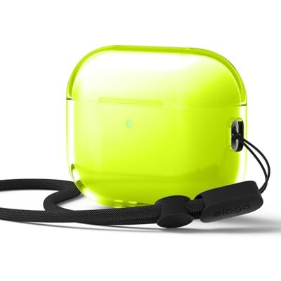 elago Coque Transparente avec Mousqueton pour AirPods Pro 3 Cordon Inclus, Sangle Incluse, Jaunissement Réduit, Antichoc, Protection Complète (Jaune Fluo) elago Coque Transparente avec Mousqueton pour AirPods Pro 3 Cordon Inclus, Sangle Incluse, Jaunissement Réduit, Antichoc, Protection Complète (Jaune Fluo)