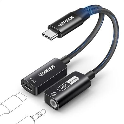 UGREEN Adaptateur Magnétique USB C vers Jack 3.5mm 2 en 1 Adaptateur Casque PD 60W Charge Rapide Hi-Res 32Bit 384KHz Type C Compatible avec iPhone 17 Pro Max Air 16 15 iPad Galaxy S25 S24 Ultra UGREEN Adaptateur Magnétique USB C vers Jack 3.5mm 2 en 1 Adaptateur Casque PD 60W Charge Rapide Hi-Res 32Bit 384KHz Type C Compatible avec iPhone 17 Pro Max Air 16 15 iPad Galaxy S25 S24 Ultra