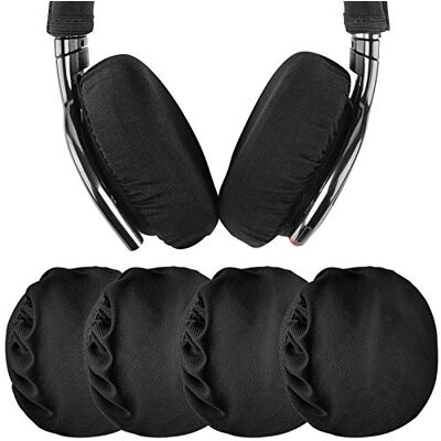GEEKRIA 2 Pairs Flex Fabric Earphone Covers/Stretchable and Washable Sanitary Earcup Protectors, for Sony WH-1000XM4, WH-1000XM3, Bose QC35 II, QC25 Headphones, Fits 3"-4" Ear Cushions (Black) GEEKRIA 2 Pairs Flex Fabric Earphone Covers/Stretchable and Washable Sanitary Earcup Protectors, for Sony WH-1000XM4, WH-1000XM3, Bose QC35 II, QC25 Headphones, Fits 3"-4" Ear Cushions (Black)