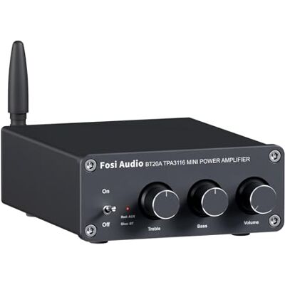 Fosi Audio BT20A Bluetooth 5.0 Stéréo Audio Récepteur Amplificateur à 2 Canaux, Mini Hi-Fi Classe D Ampli Intégré 2,0CH pour les Enceintes Domestiques 100W x 2 avec Contrôle des Basses et des Aigus Fosi Audio BT20A Bluetooth 5.0 Stéréo Audio Récepteur Amplificateur à 2 Canaux, Mini Hi-Fi Classe D Ampli Intégré 2,0CH pour les Enceintes Domestiques 100W x 2 avec Contrôle des Basses et des Aigus