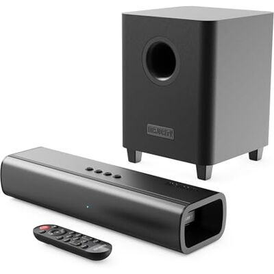 Majority Naga 40 Plus Barre de son 2.1 avec caisson de basses Système audio 200 W Bluetooth 5.0 HDMI ARC Montage mural Home Cinema Sound System Majority Naga 40 Plus Barre de son 2.1 avec caisson de basses Système audio 200 W Bluetooth 5.0 HDMI ARC Montage mural Home Cinema Sound System