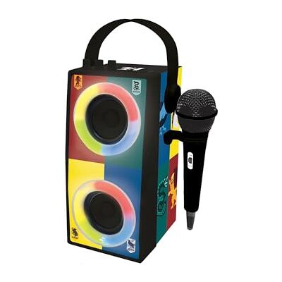 Lexibook Harry Potter BTP180HPZLXB Haut-parleur Bluetooth portable avec microphone, effets de lumière, karaoké, sans fil, USB, carte SD, batterie rechargeable, Lexibook Harry Potter BTP180HPZLXB Haut-parleur Bluetooth portable avec microphone, effets de lumière, karaoké, sans fil, USB, carte SD, batterie rechargeable,