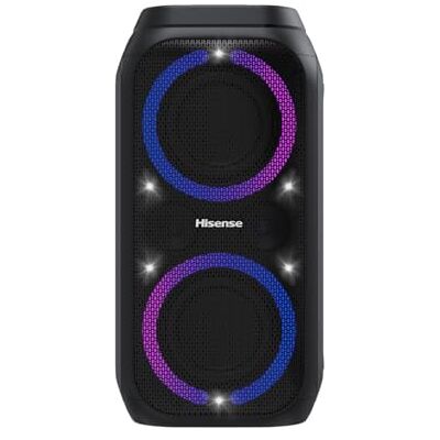 Hisense Party Rocket 160 Enceinte portable compacte avec mode karaoké et volume sonore de 160 W, 5 effets d'éclairage, jusqu'à 12 h d'autonomie, Bluetooth, entrée MIC, AUX, USB, IPX4 Hisense Party Rocket 160 Enceinte portable compacte avec mode karaoké et volume sonore de 160 W, 5 effets d'éclairage, jusqu'à 12 h d'autonomie, Bluetooth, entrée MIC, AUX, USB, IPX4