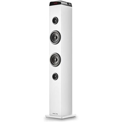 NGS Sky Charm Pro White Tour de son 50 W avec Bluetooth 5.4, Optique, USB, Entrée Auxiliaire, Radio FM, Fonction Diffusion, Entrée Microphone Karaoké, Télécommande, Blanc NGS Sky Charm Pro White Tour de son 50 W avec Bluetooth 5.4, Optique, USB, Entrée Auxiliaire, Radio FM, Fonction Diffusion, Entrée Microphone Karaoké, Télécommande, Blanc