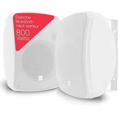Pyle Enceintes Bluetooth Haut-Parleurs Sans Fil pour Extérieur Paire Active et Passive 2 Voies 800 Watts Enceinte Mural, Plafond avec Grille Métallique et Fixation Universelle Blanc Pyle Enceintes Bluetooth Haut-Parleurs Sans Fil pour Extérieur Paire Active et Passive 2 Voies 800 Watts Enceinte Mural, Plafond avec Grille Métallique et Fixation Universelle Blanc