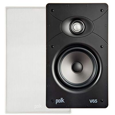 Polk Audio V65 Enceinte murale simple – Idéal pour les grandes pièces, comprend un pilote conique en polymère composite, un tweeter à dôme en soie à montage pivotant, installation facile, comprend une Polk Audio V65 Enceinte murale simple – Idéal pour les grandes pièces, comprend un pilote conique en polymère composite, un tweeter à dôme en soie à montage pivotant, installation facile, comprend une