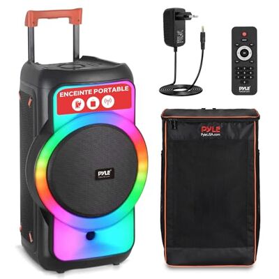 Pyle Enceinte Bluetooth de Fête Grande Taille Haut-Parleur TWS Portable Son puissant TWS avec basses profondes, écran LED, trépied et sac de transport inclus pour soirées, karaoke et extérieur Pyle Enceinte Bluetooth de Fête Grande Taille Haut-Parleur TWS Portable Son puissant TWS avec basses profondes, écran LED, trépied et sac de transport inclus pour soirées, karaoke et extérieur