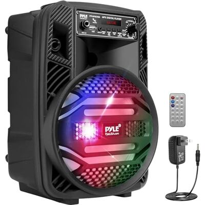 Pyle Enceinte Portable, Enceinte Bluetooth, 300W, Utilisation Intérieur/Extérieur, Haut Parleur Sono avec Caisson de Basses, Tweeter, Entrée Microphone, Lumières de Fête, USB, Radio, Télécommande Pyle Enceinte Portable, Enceinte Bluetooth, 300W, Utilisation Intérieur/Extérieur, Haut Parleur Sono avec Caisson de Basses, Tweeter, Entrée Microphone, Lumières de Fête, USB, Radio, Télécommande