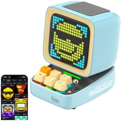 Divoom Ditoo Enceinte Bluetooth avec Affichage LEDs, Reveil, et 10 Watts Audio pour Chambre,DIY,Anniversaire(Bleu) Divoom Ditoo Enceinte Bluetooth avec Affichage LEDs, Reveil, et 10 Watts Audio pour Chambre,DIY,Anniversaire(Bleu)