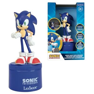 Lexibook , Sonic Enceinte Veilleuse Bluetooth, NS02SN Enceinte Bluetooth, veilleuse LED, Bleu Lexibook , Sonic Enceinte Veilleuse Bluetooth, NS02SN Enceinte Bluetooth, veilleuse LED, Bleu