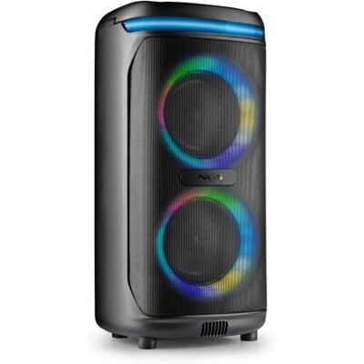 NGS Wild Glam Haut-parleur compatible avec technologie Bluetooth Puissance sonore, batterie rechargeable, lumières LED, mode TWS pour double couplage, lecteur USB/TF et entrée auxiliaire. NGS Wild Glam Haut-parleur compatible avec technologie Bluetooth Puissance sonore, batterie rechargeable, lumières LED, mode TWS pour double couplage, lecteur USB/TF et entrée auxiliaire.