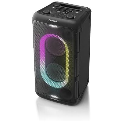 Panasonic SC-BMAX10E-K Enceinte de Fête Portable avec Bluetooth, Lumières Intégrées, 150W, USB, Entrée Optique pour TV, Entrées Guitare et Micro pour Karaoké, Noir Panasonic SC-BMAX10E-K Enceinte de Fête Portable avec Bluetooth, Lumières Intégrées, 150W, USB, Entrée Optique pour TV, Entrées Guitare et Micro pour Karaoké, Noir