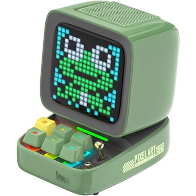 Divoom Ditoo Enceinte Bluetooth avec Affichage LEDs, Reveil, et 10 Watts Audio pour Chambre, DIY, Anniversaire (Vert) Divoom Ditoo Enceinte Bluetooth avec Affichage LEDs, Reveil, et 10 Watts Audio pour Chambre, DIY, Anniversaire (Vert)