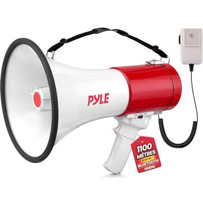 Pyle Mégaphone Porte-Voix 50W -Haut-Parleur Mégaphone avec Sirène Intégrée, Contrôle de Volume Réglable, Portée 1100 m – Idéal pour Événements Sportifs, Entraîneurs, Manifestations, Sécurité, Urgences Pyle Mégaphone Porte-Voix 50W -Haut-Parleur Mégaphone avec Sirène Intégrée, Contrôle de Volume Réglable, Portée 1100 m – Idéal pour Événements Sportifs, Entraîneurs, Manifestations, Sécurité, Urgences